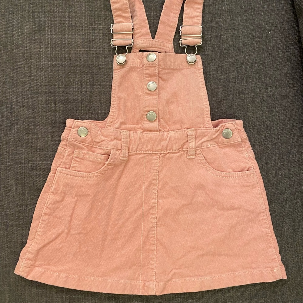 DKNY girls - pink blush overall dress